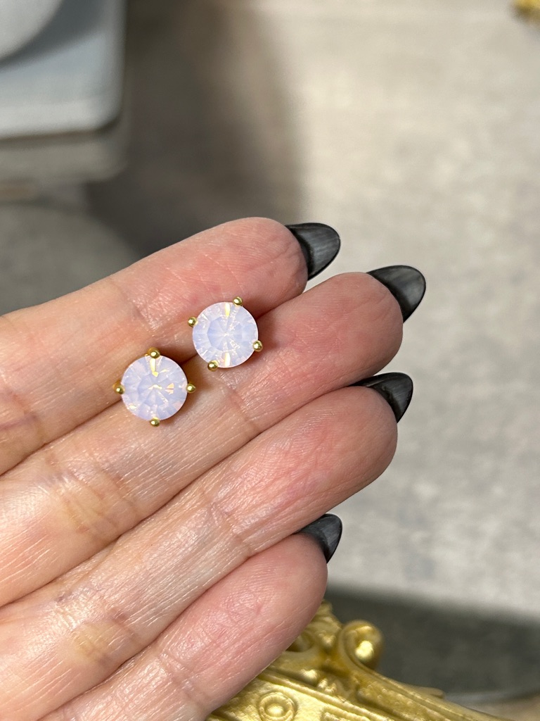 Park Lane Pink Opal Impressions Round Stud Earrings In Matte Gold 25$